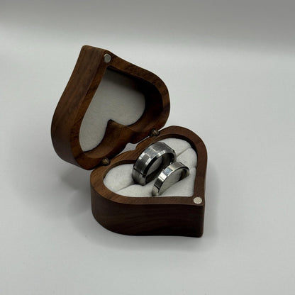Tungsten & Stainless Steel Ring Matching Couple Design | “Dravien - CouplesPicks