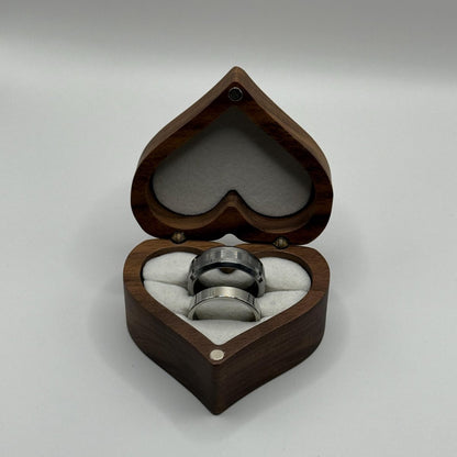 Tungsten & Stainless Steel Ring Matching Couple Design | “Dravien - CouplesPicks