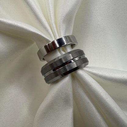 Tungsten & Stainless Steel Ring Matching Couple Design | “Velaryn - CouplesPicks