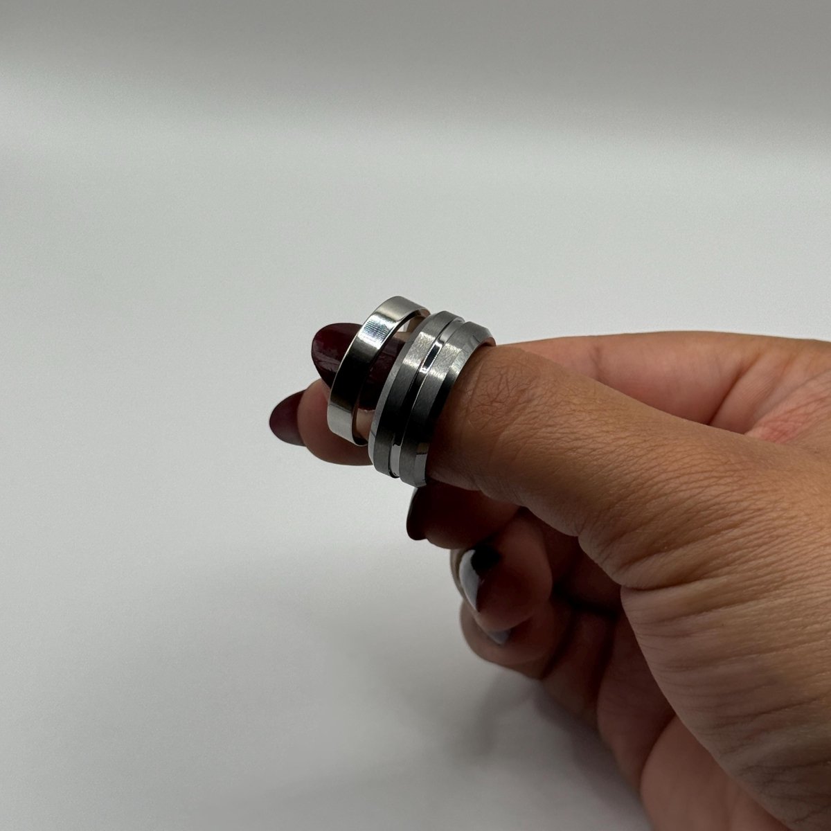 Tungsten & Stainless Steel Ring – Matching Couple Design | “Velaryn” - CouplesPicks