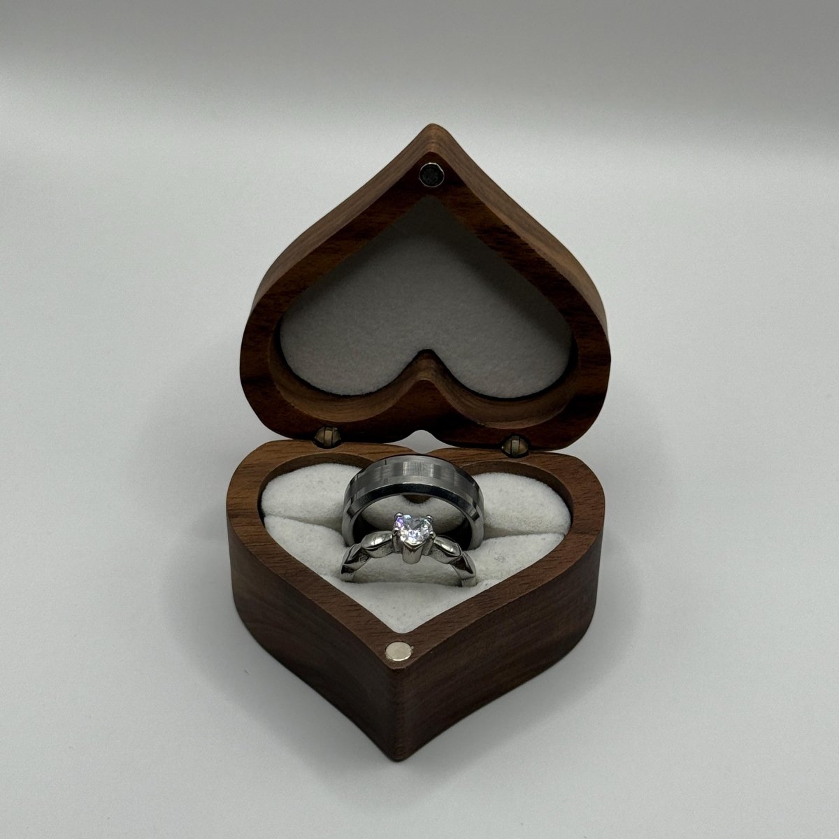 Tungsten & Stainless Steel Ring Matching Couple Design with Zirconia | “Valoria - CouplesPicks