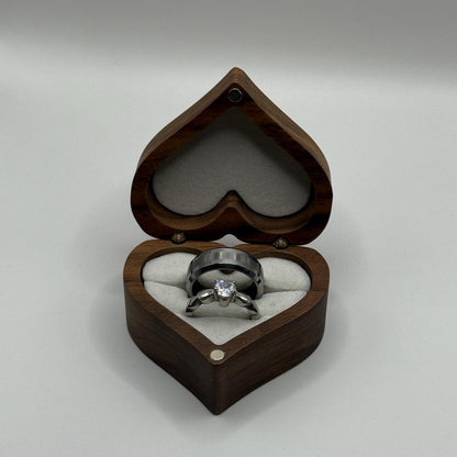 Tungsten & Stainless Steel Ring Matching Couple Design with Zirconia | “Valoria - CouplesPicks