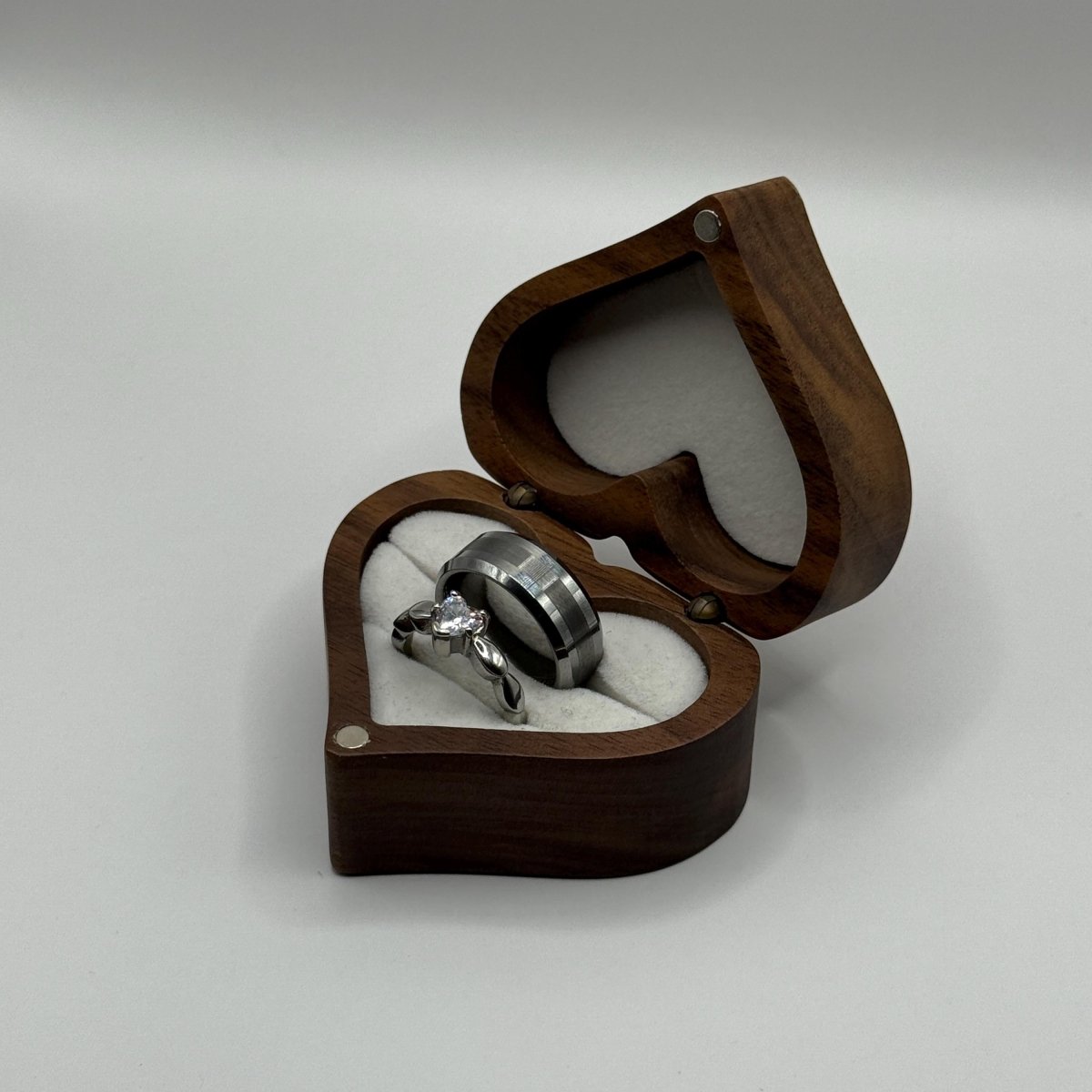 Tungsten & Stainless Steel Ring Matching Couple Design with Zirconia | “Valoria - CouplesPicks