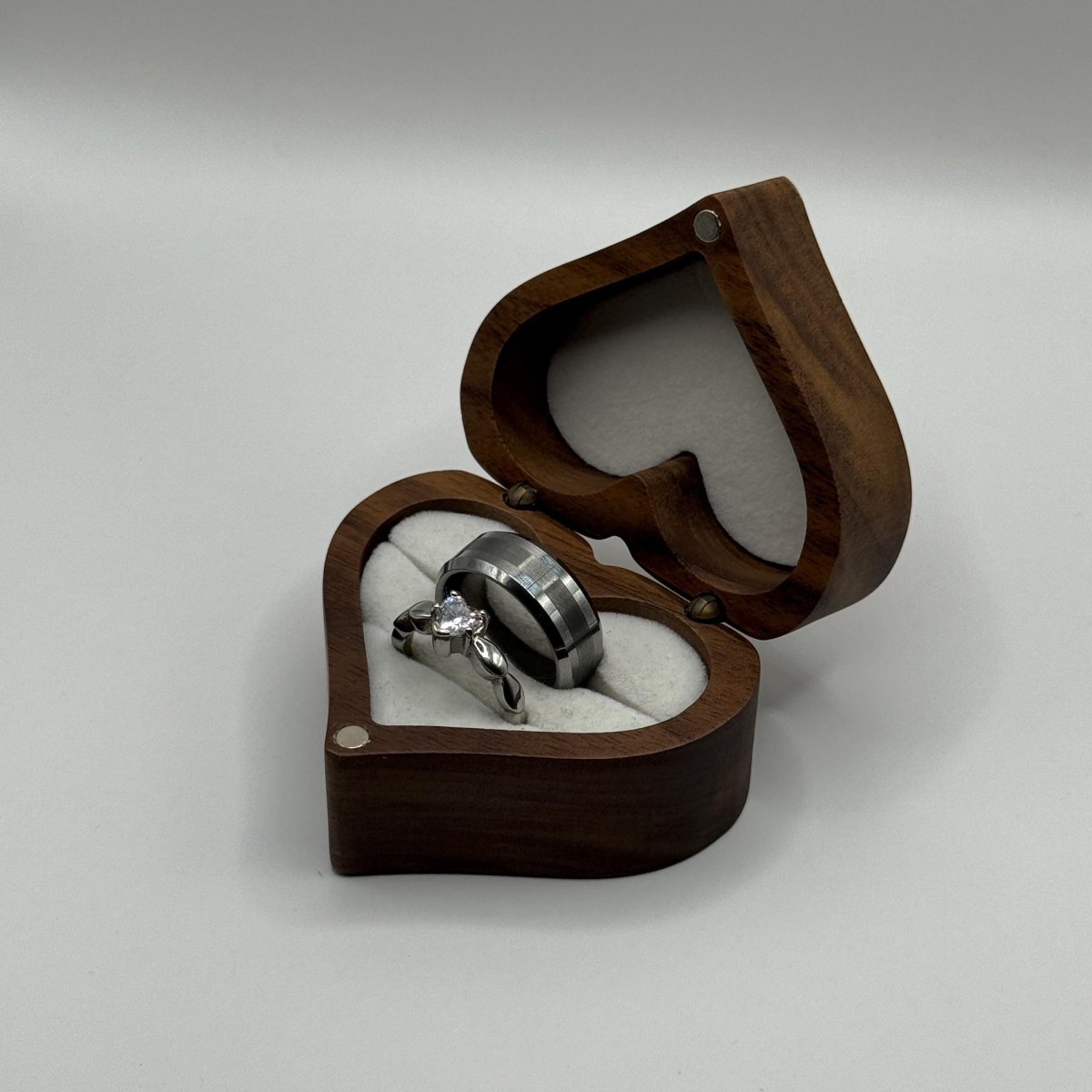 Tungsten & Stainless Steel Ring Matching Couple Design with Zirconia | “Valoria - CouplesPicks