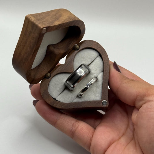 Tungsten & Stainless Steel Ring Matching Couple Design with Zirconia | “Zyrelle - CouplesPicks