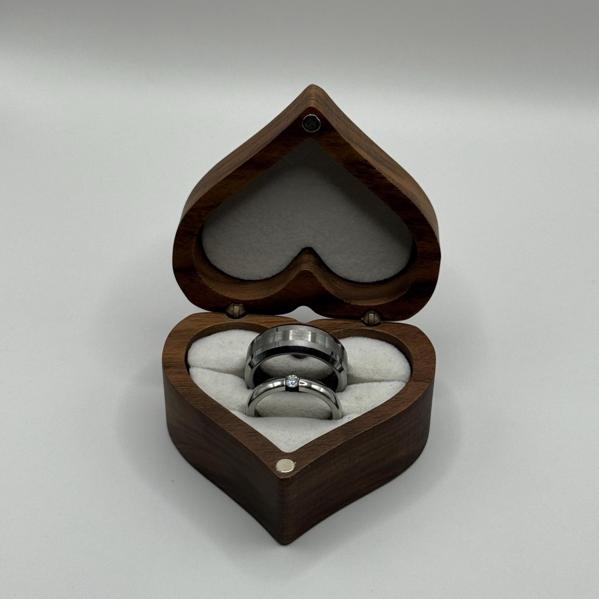 Tungsten & Stainless Steel Ring Matching Couple Design with Zirconia | “Zyrelle - CouplesPicks
