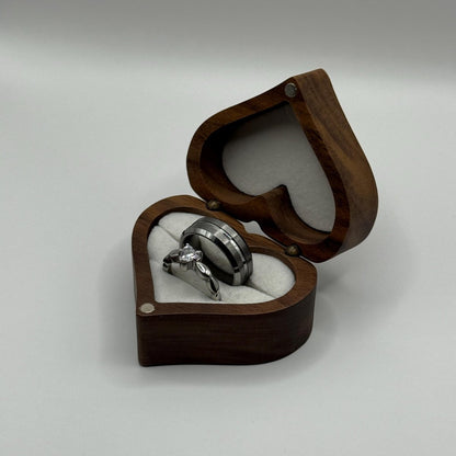 Tungsten & Stainless Steel Ring Silver Couple Design | “Amariel - CouplesPicks