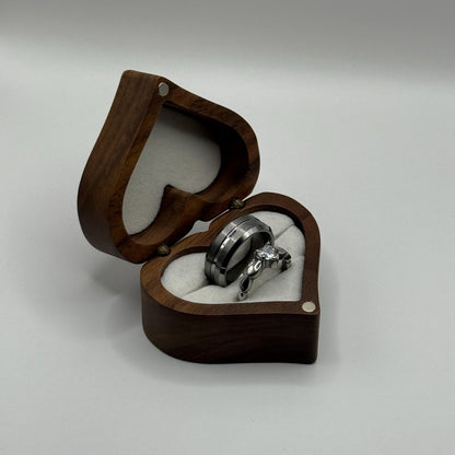 Tungsten & Stainless Steel Ring Silver Couple Design | “Amariel - CouplesPicks