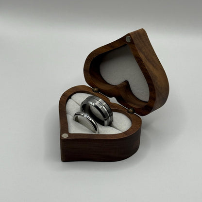 Tungsten & Stainless Steel Ring Silver Couple Design | “Averis - CouplesPicks