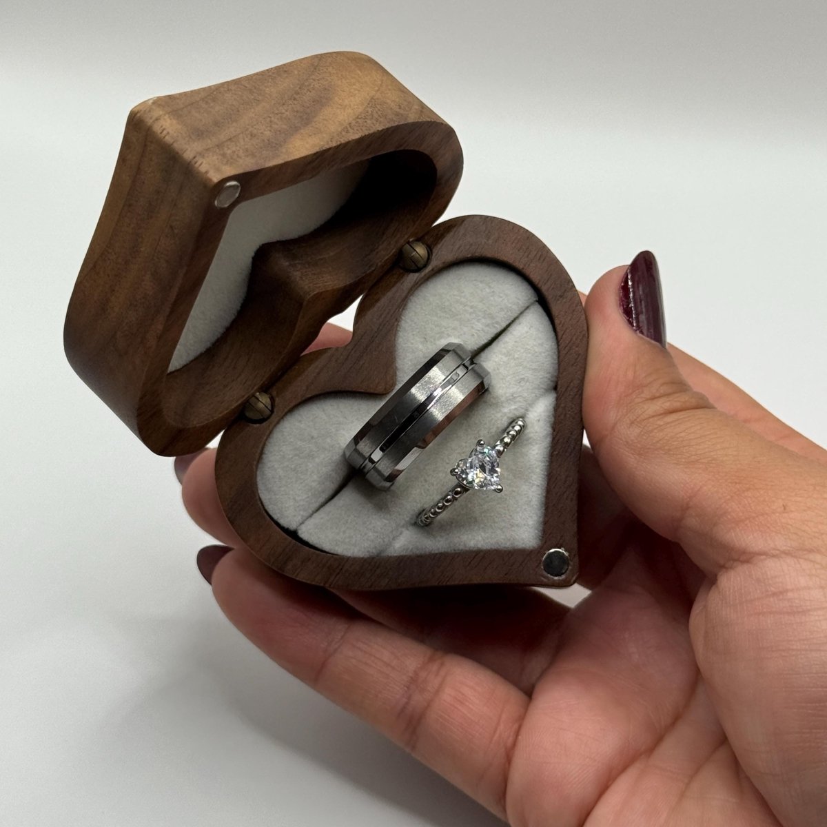 Tungsten & Stainless Steel Ring Silver Couple Design | “Corvara - CouplesPicks