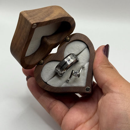 Tungsten & Stainless Steel Ring Silver Couple Design | “Sylvarra - CouplesPicks