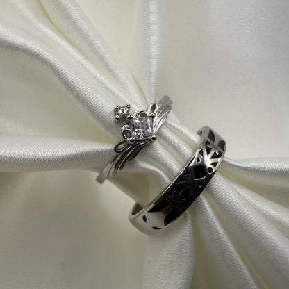 Vaeloria Knight & Princess - Adjustable 925 Silver Ring - CouplesPicks