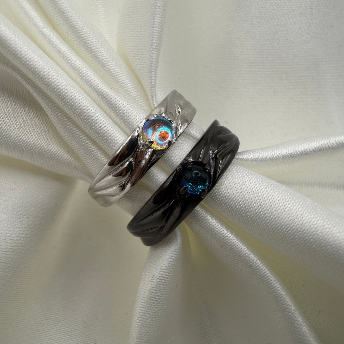 Veloryn Starry Night Opal Adjustable 925 Silver Ring - CouplesPicks