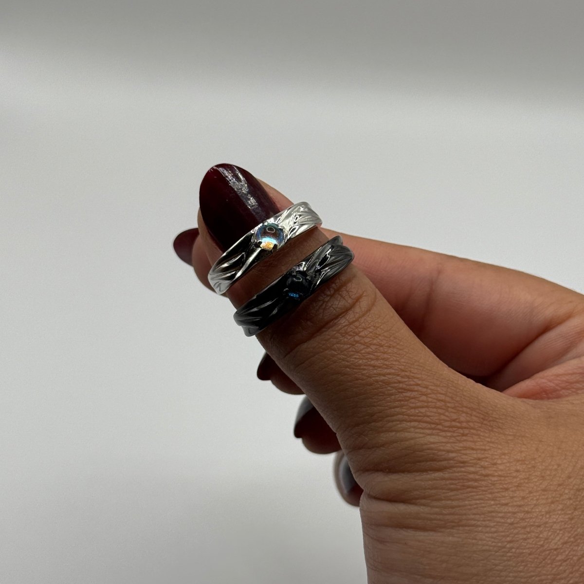 Veloryn Starry Night Opal Adjustable 925 Silver Ring - CouplesPicks