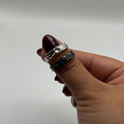 Veloryn Starry Night Opal Adjustable 925 Silver Ring - CouplesPicks