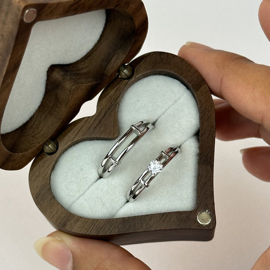 Bone Structure Diamond Ring Set - CouplesPicks