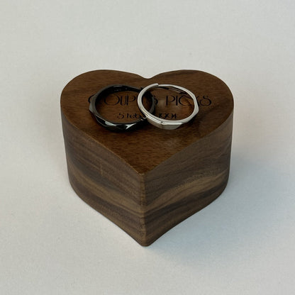 Geometric Domed Silver & Black Couple Rings - CouplesPicks