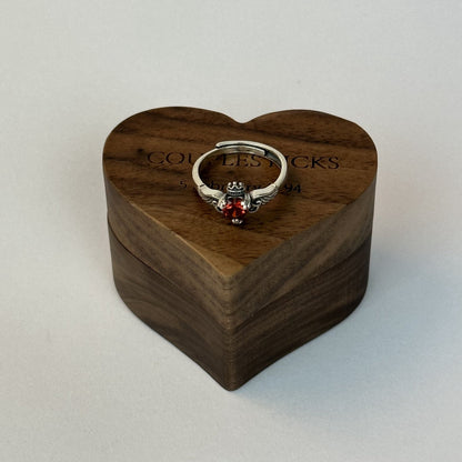 Red Heart Stone Ring for Her - CouplesPicks
