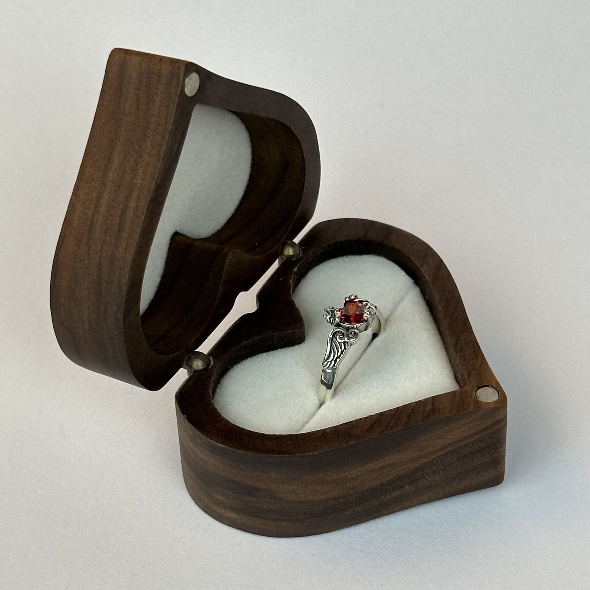 Red Heart Stone Ring for Her - CouplesPicks