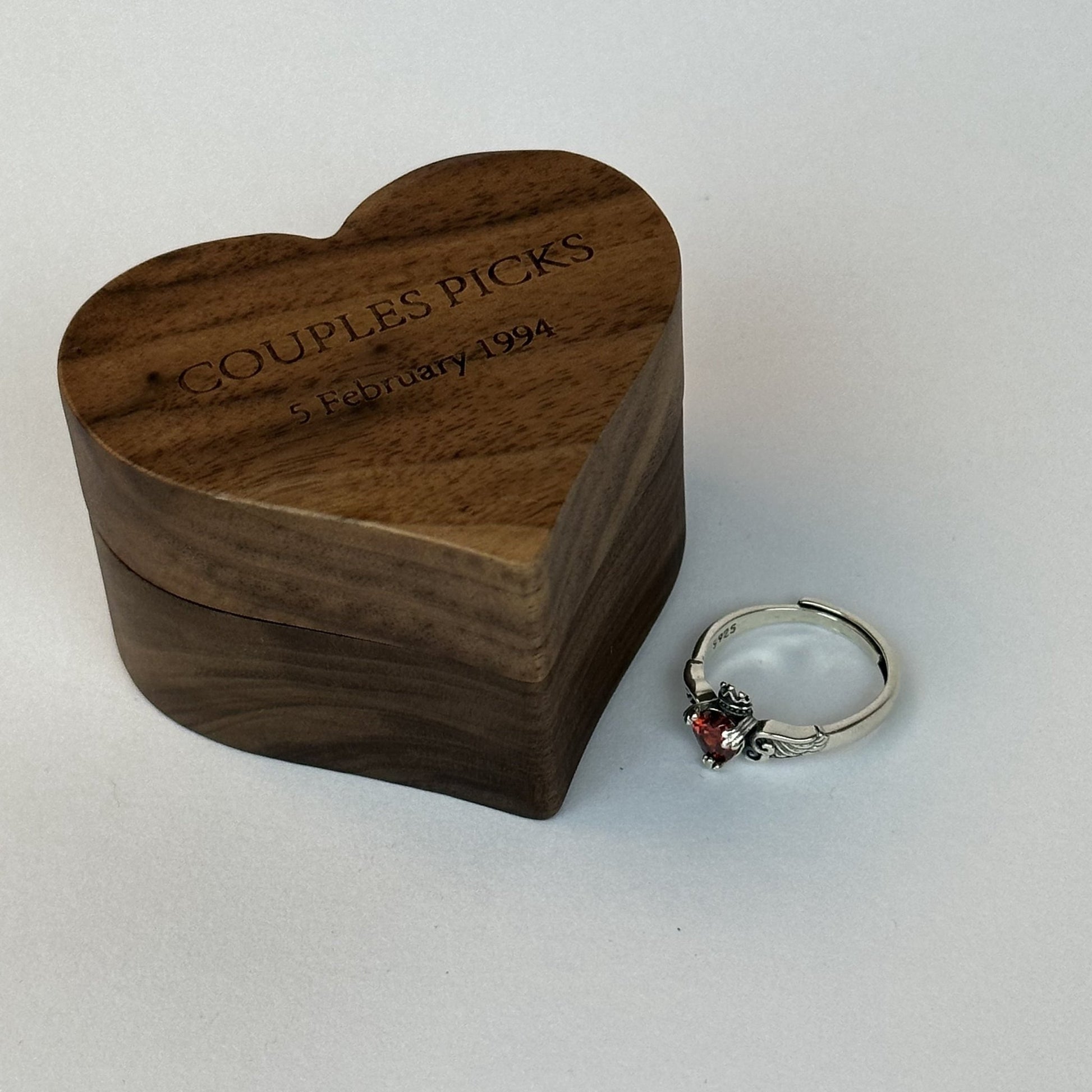 Red Heart Stone Ring for Her - CouplesPicks