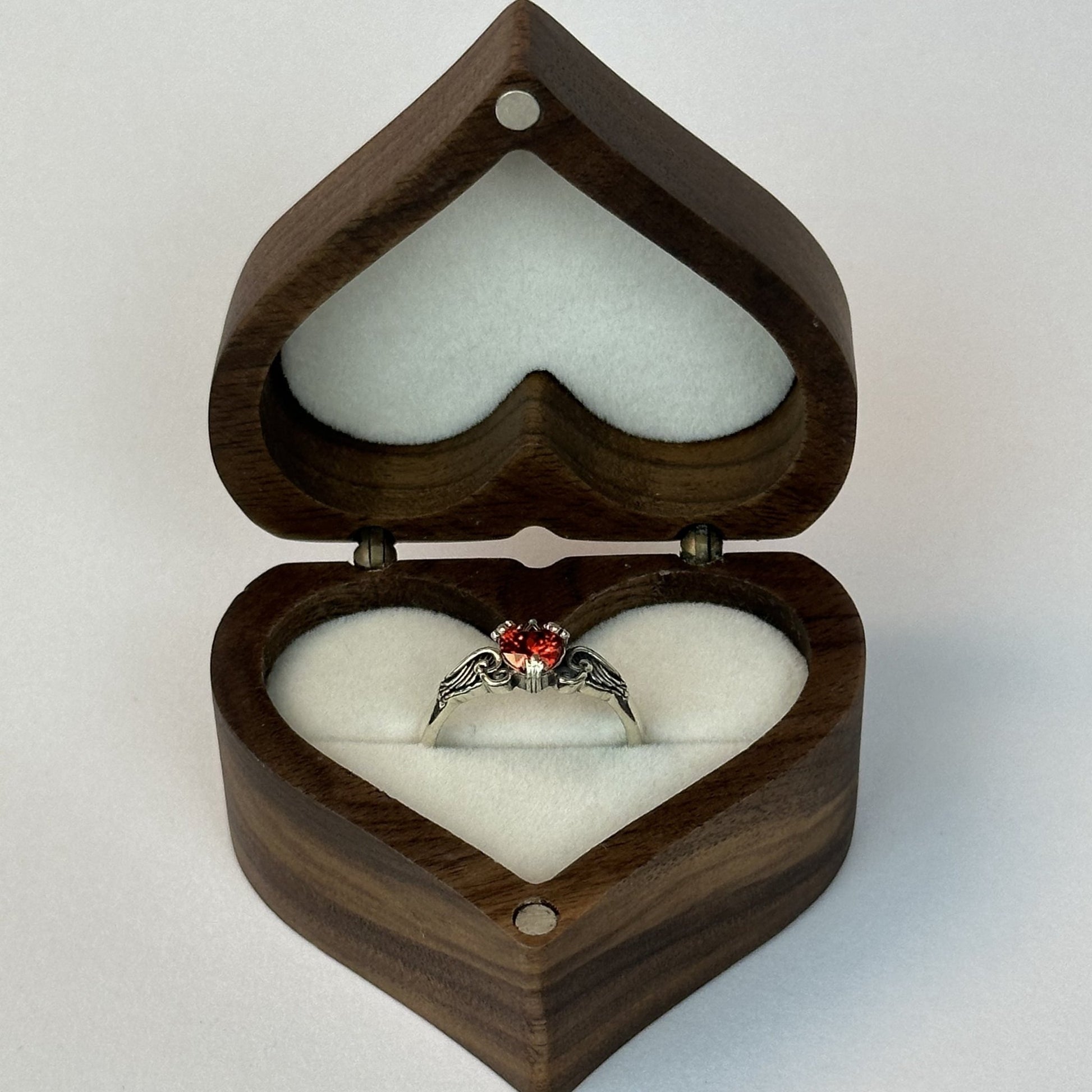 Red Heart Stone Ring for Her - CouplesPicks