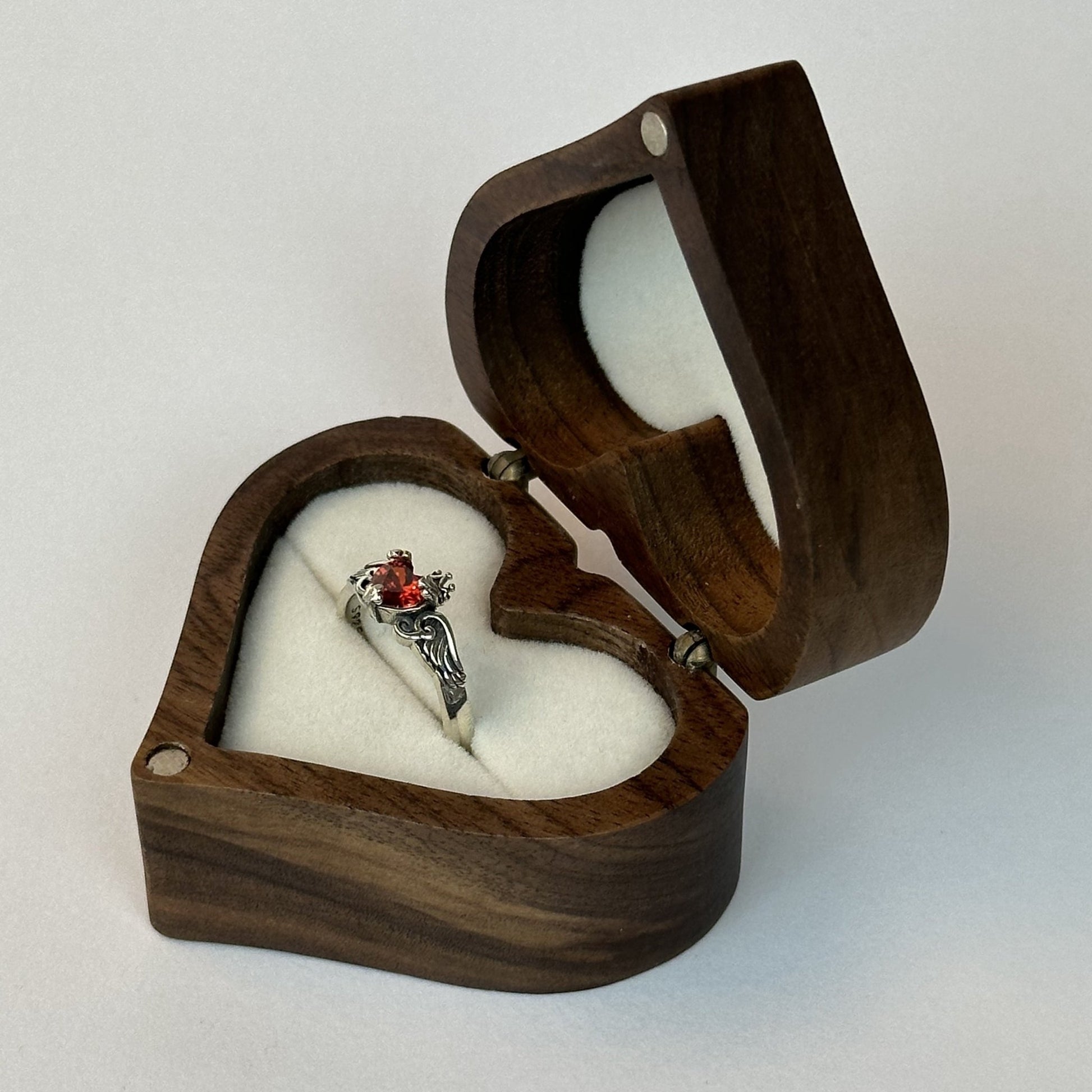 Red Heart Stone Ring for Her - CouplesPicks