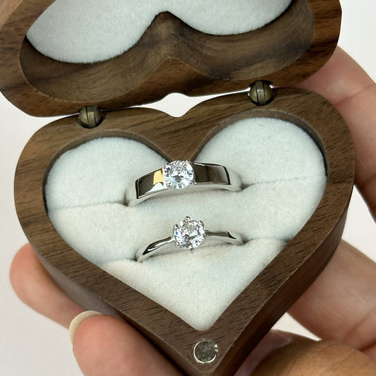 Solitaire Diamond Matching Rings - CouplesPicks