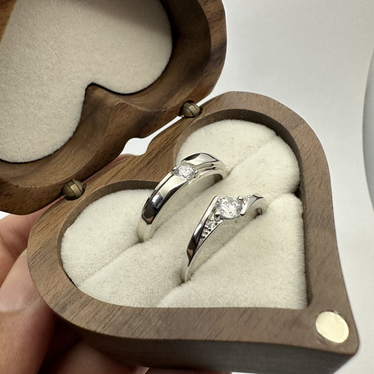 Solitaire Diamond Promise Ring Set - CouplesPicks