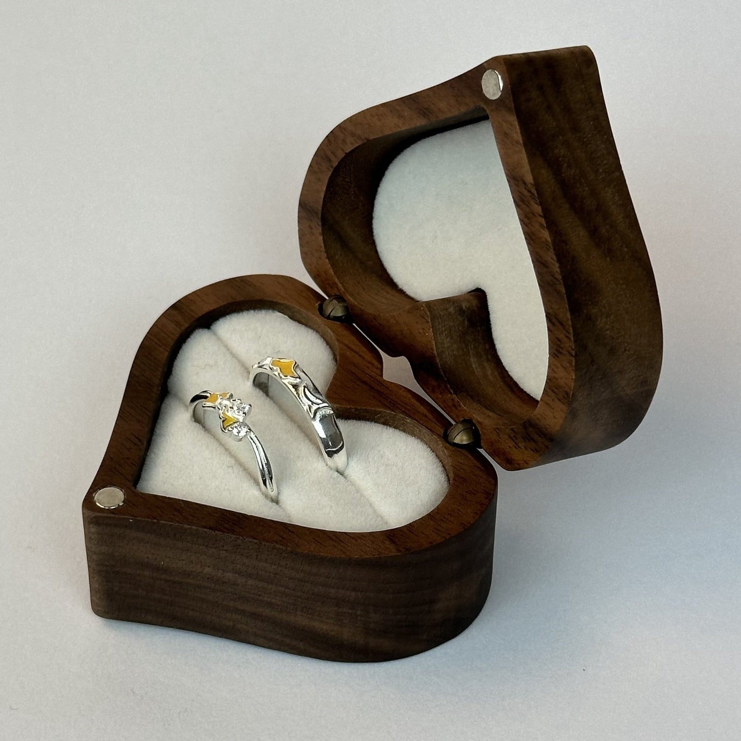 Yellow Heart Ring Set - CouplesPicks