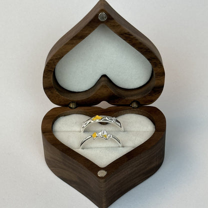 Yellow Heart Ring Set - CouplesPicks